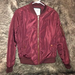 Maroon Bomber Jacket
